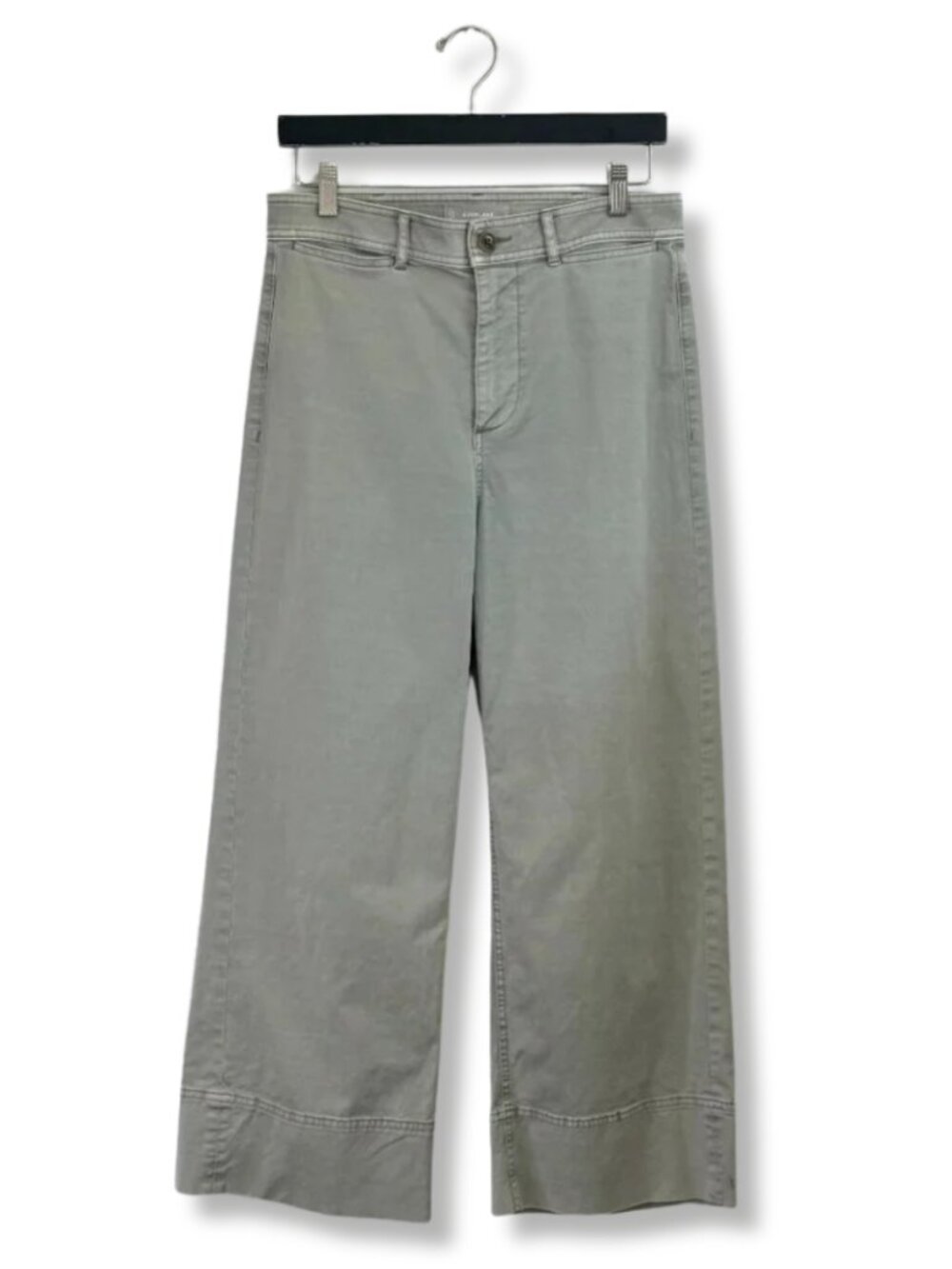 Everlane Olive Green Wide Leg Cropped Chino Pants Minimalist Utility Casual 8